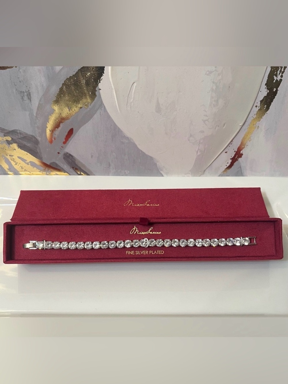 🛍️NIB Mia Marine Silver Plated Bracelet with Sparkling Stones